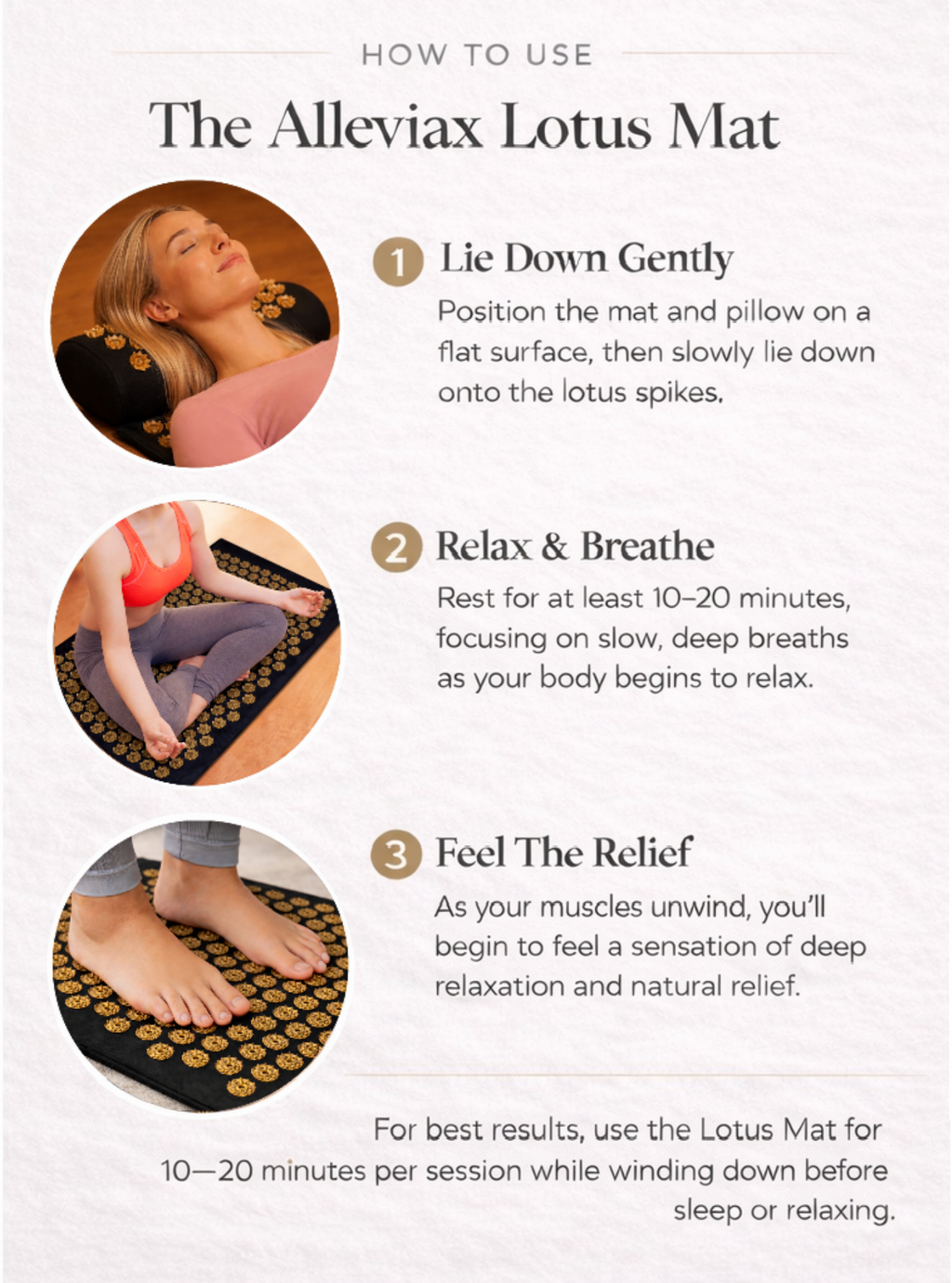 Alleviax Lotus Acupressure Mat & Pillow Set